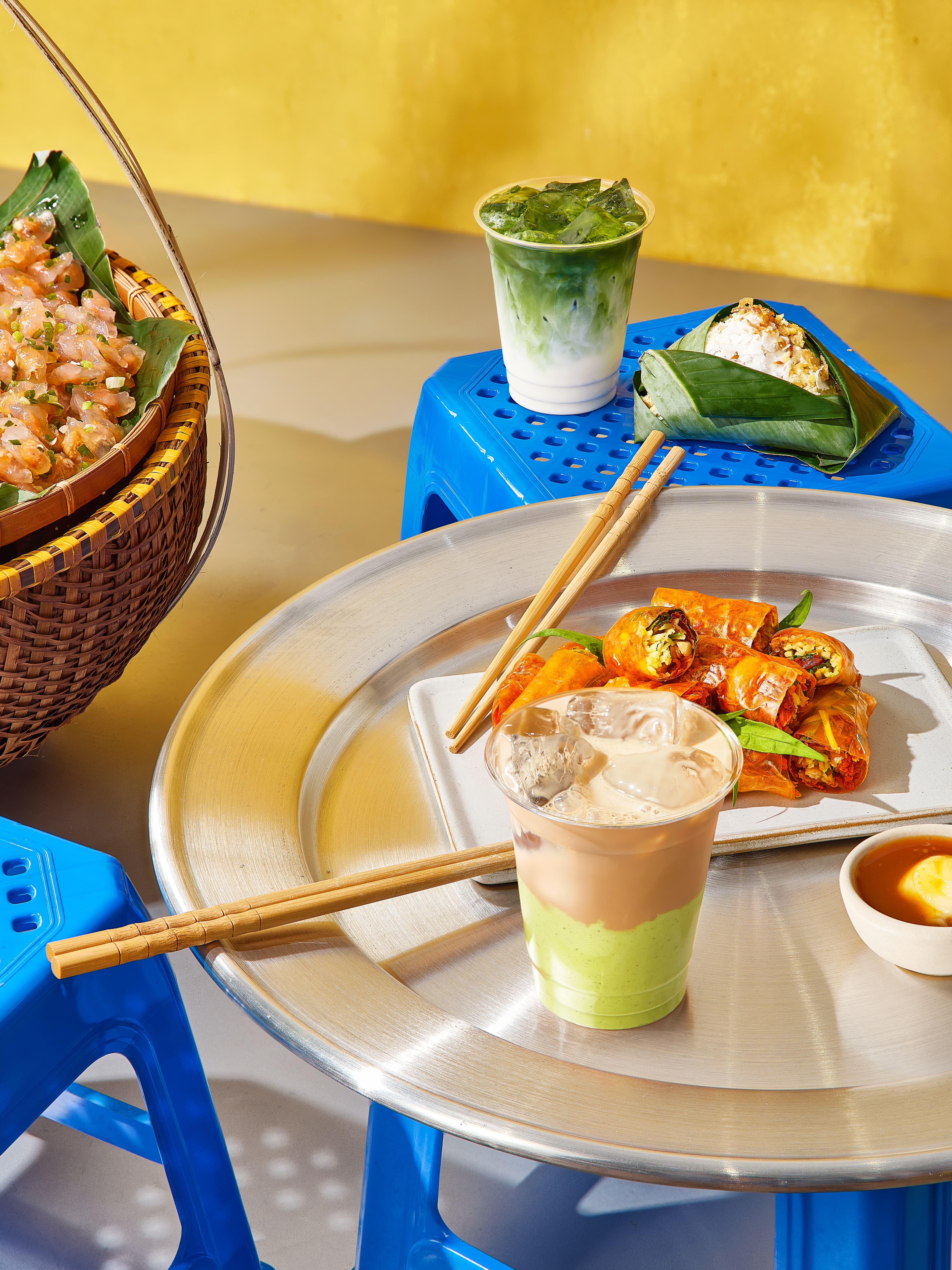 Large format snacks and coffee spread