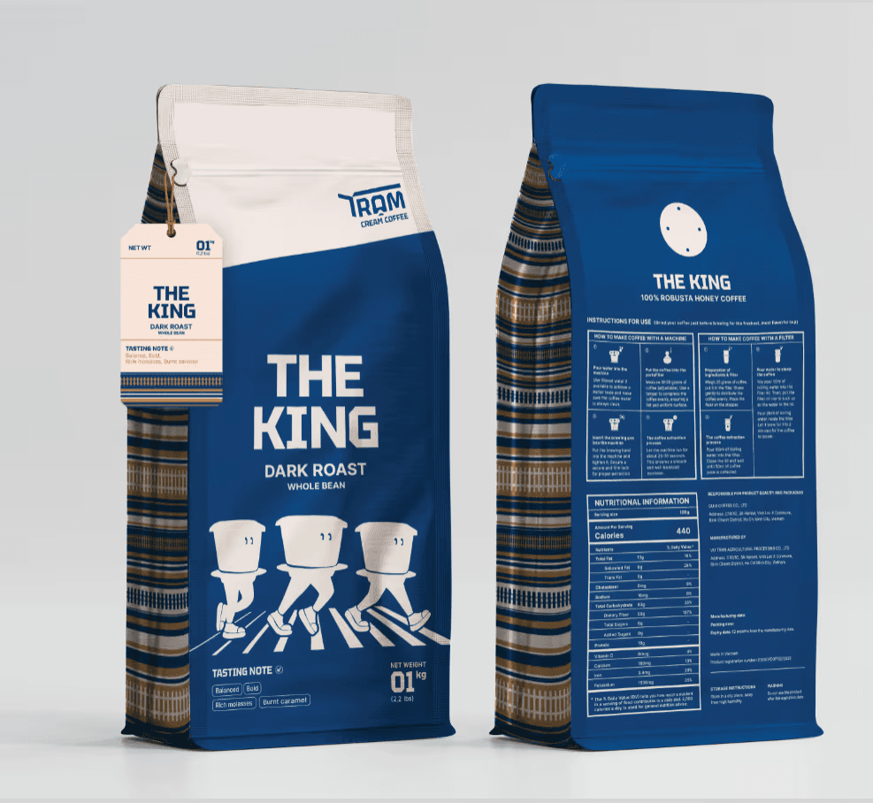 The King Whole Bean Coffee Packaging